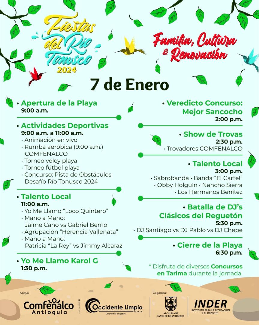 Fiestas del Río Tonusco 2024 Infolocal Comfenalco Antioquia