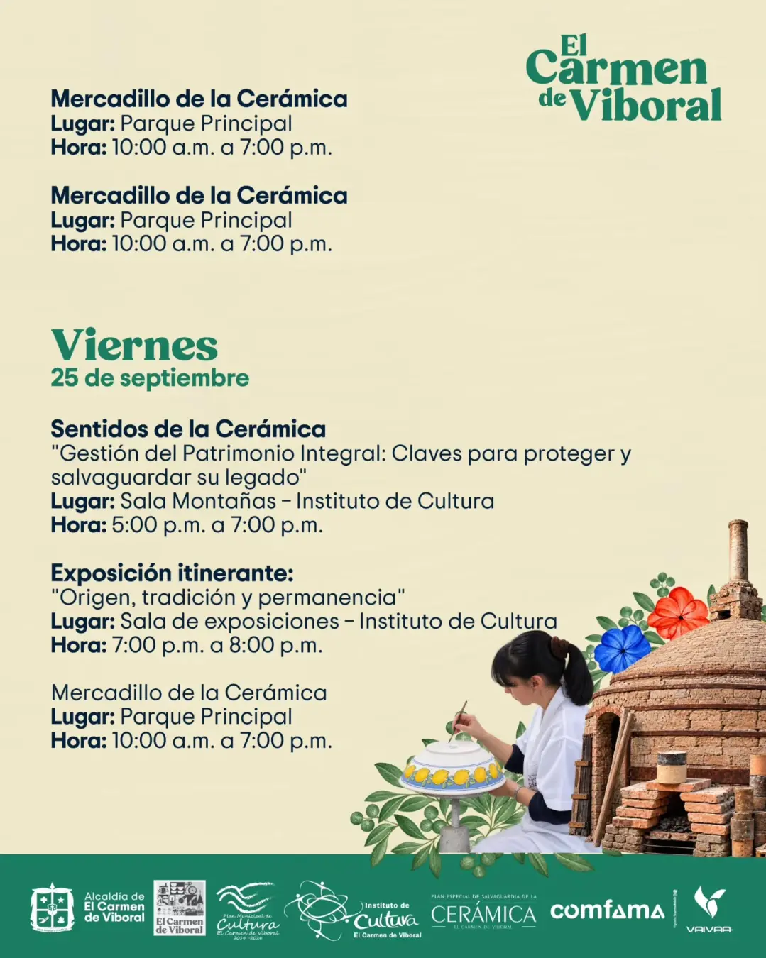 Programación Fiesta de los Saberes Cerámicos y Patrimoniales 2026