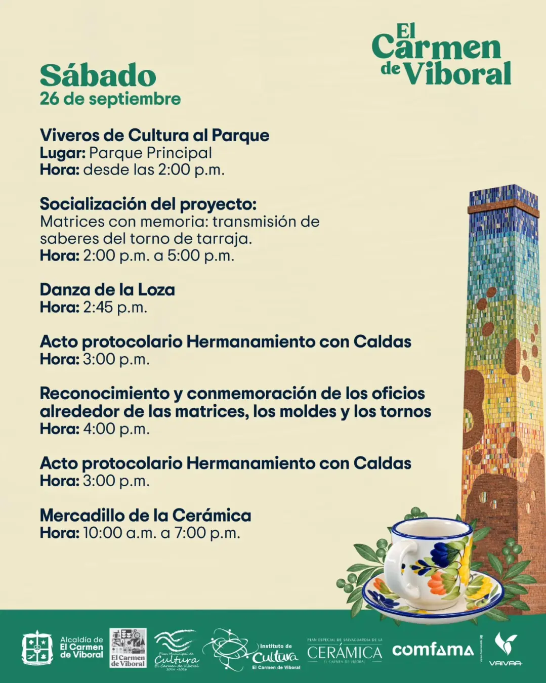 Programación Fiesta de los Saberes Cerámicos y Patrimoniales 2026