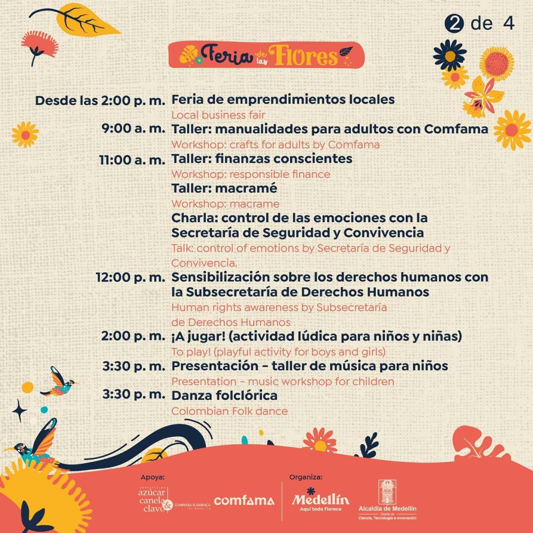 Programación de la Feria de la cultura y del emprendimiento