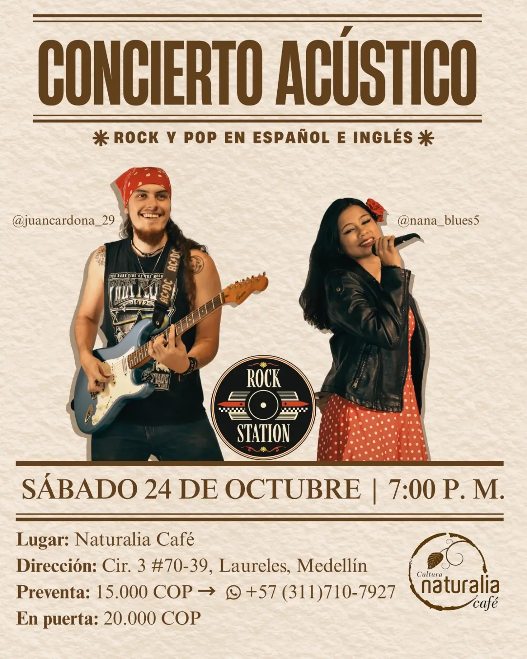 Concierto Acústico de Rock y Pop