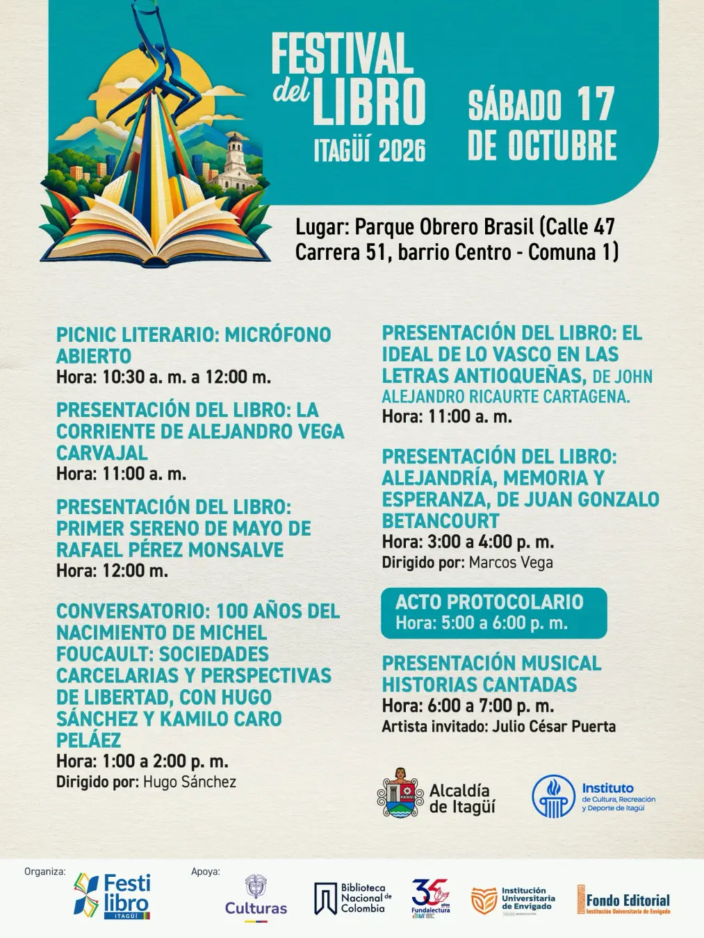 Programación Festival del Libro Itagüí 2026