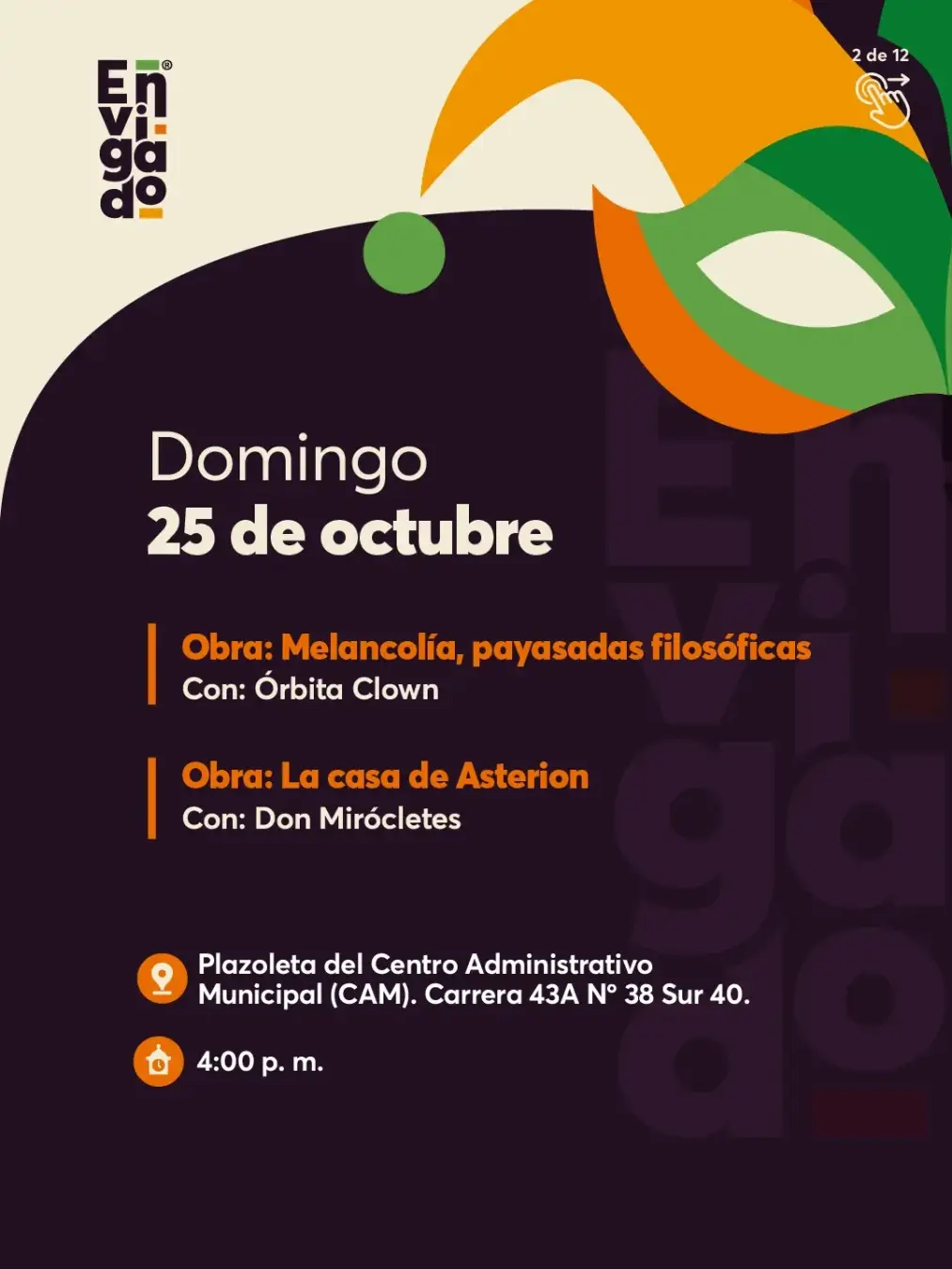 Programación 1.er Festival Envigado se Cuenta en Teatro 2026