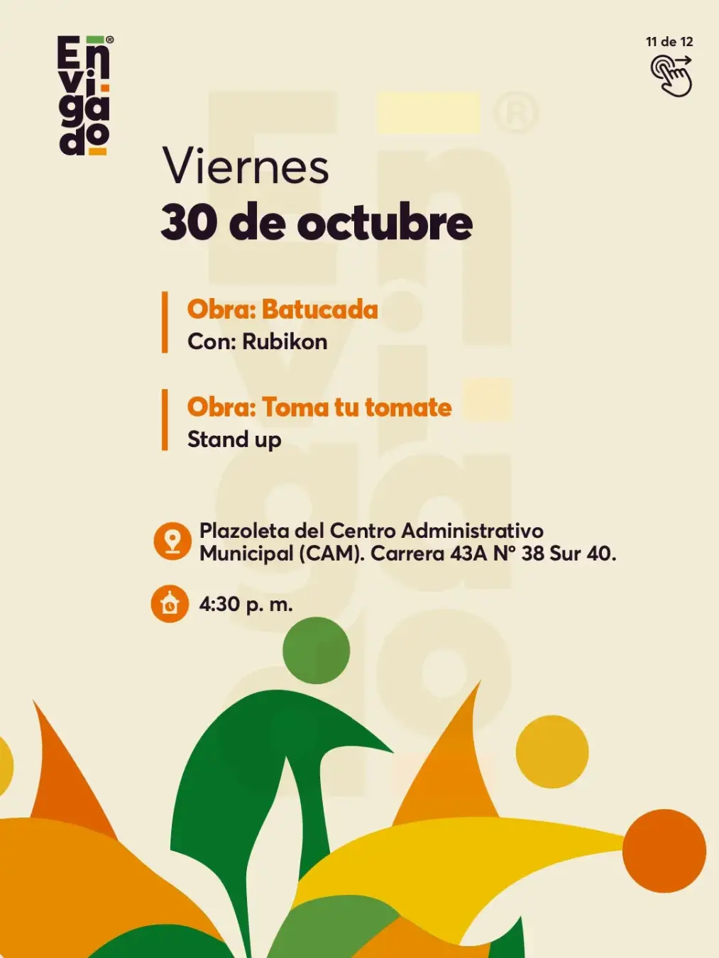 Programación 1.er Festival Envigado se Cuenta en Teatro 2026