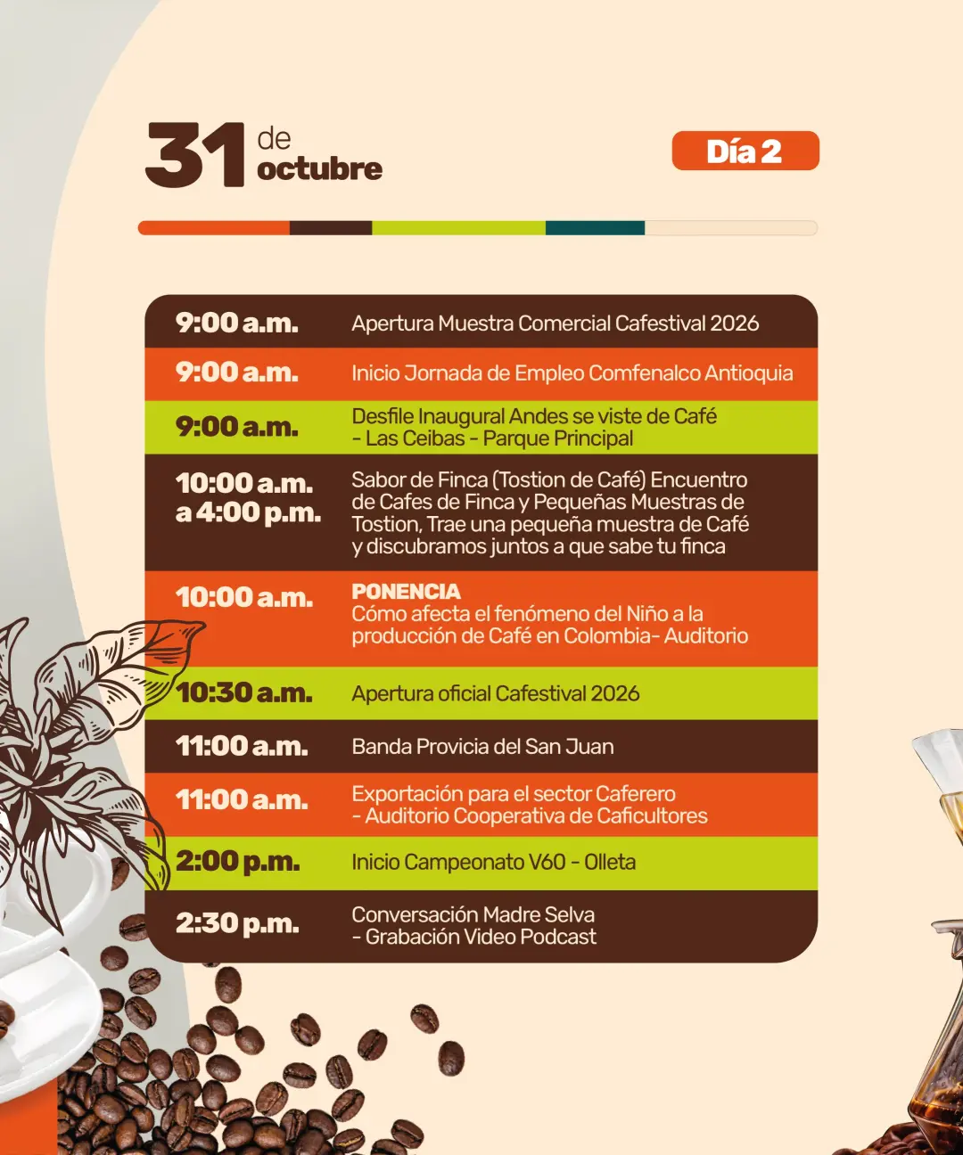 Programación Caféstival 2026