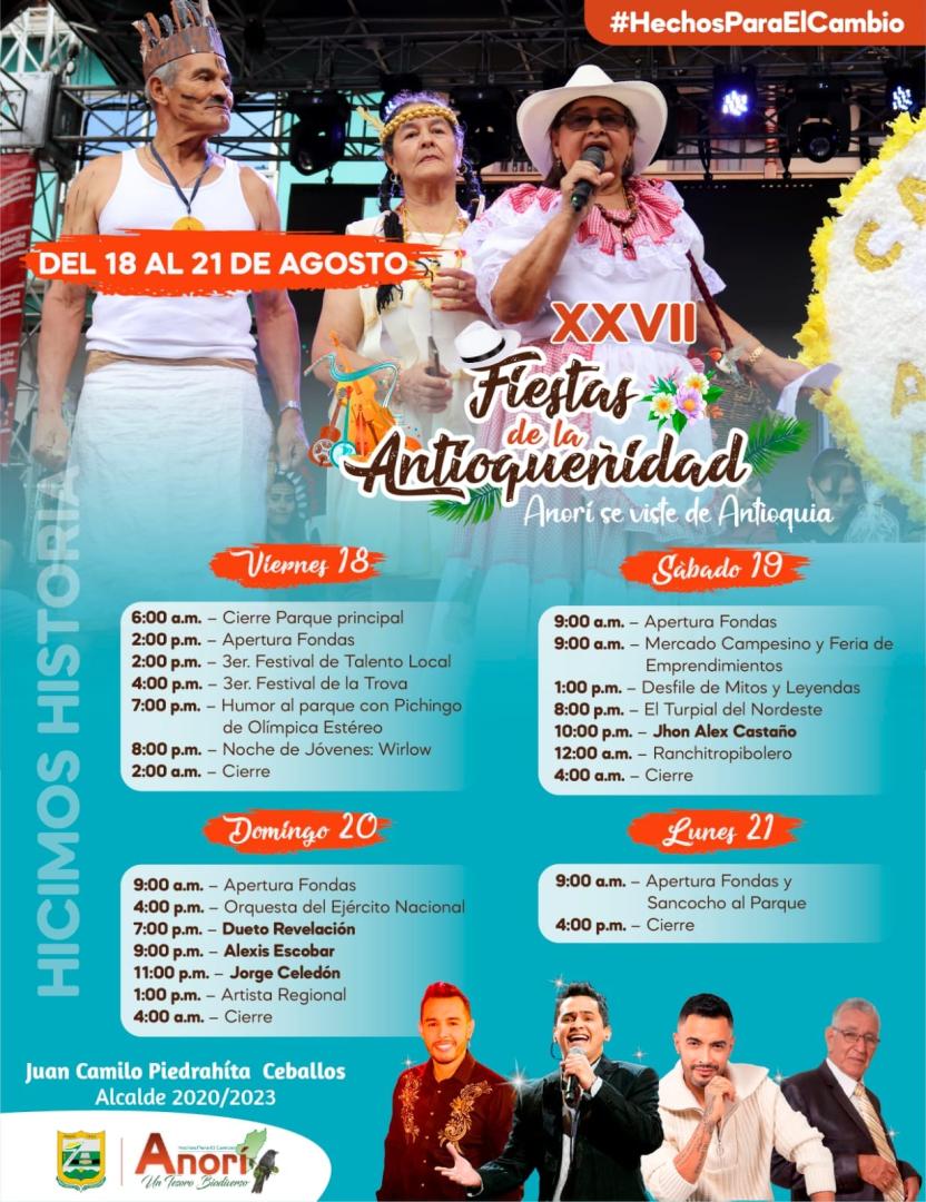 Programación XXVII Fiestas de la Antioqueñidad Anorí