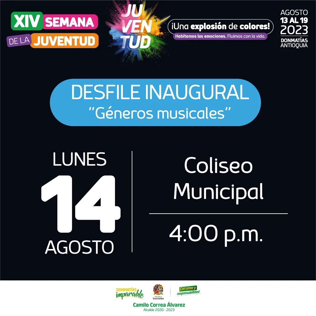 Programación XIV Semana de la Juventud Donmatías