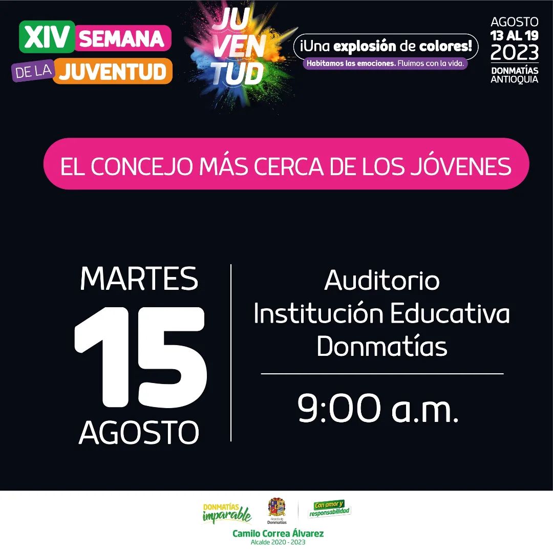Programación XIV Semana de la Juventud Donmatías