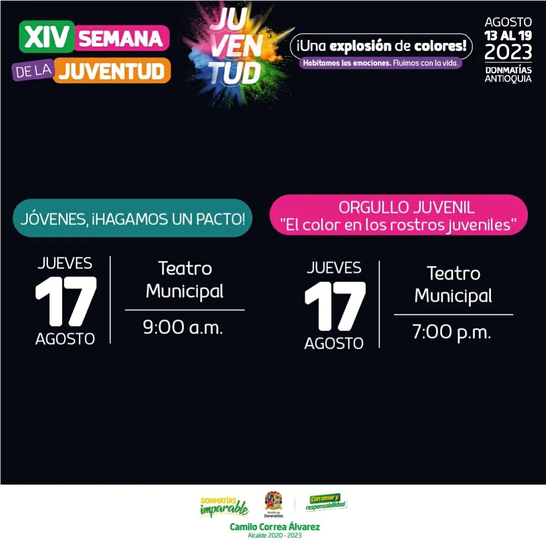Programación XIV Semana de la Juventud Donmatías