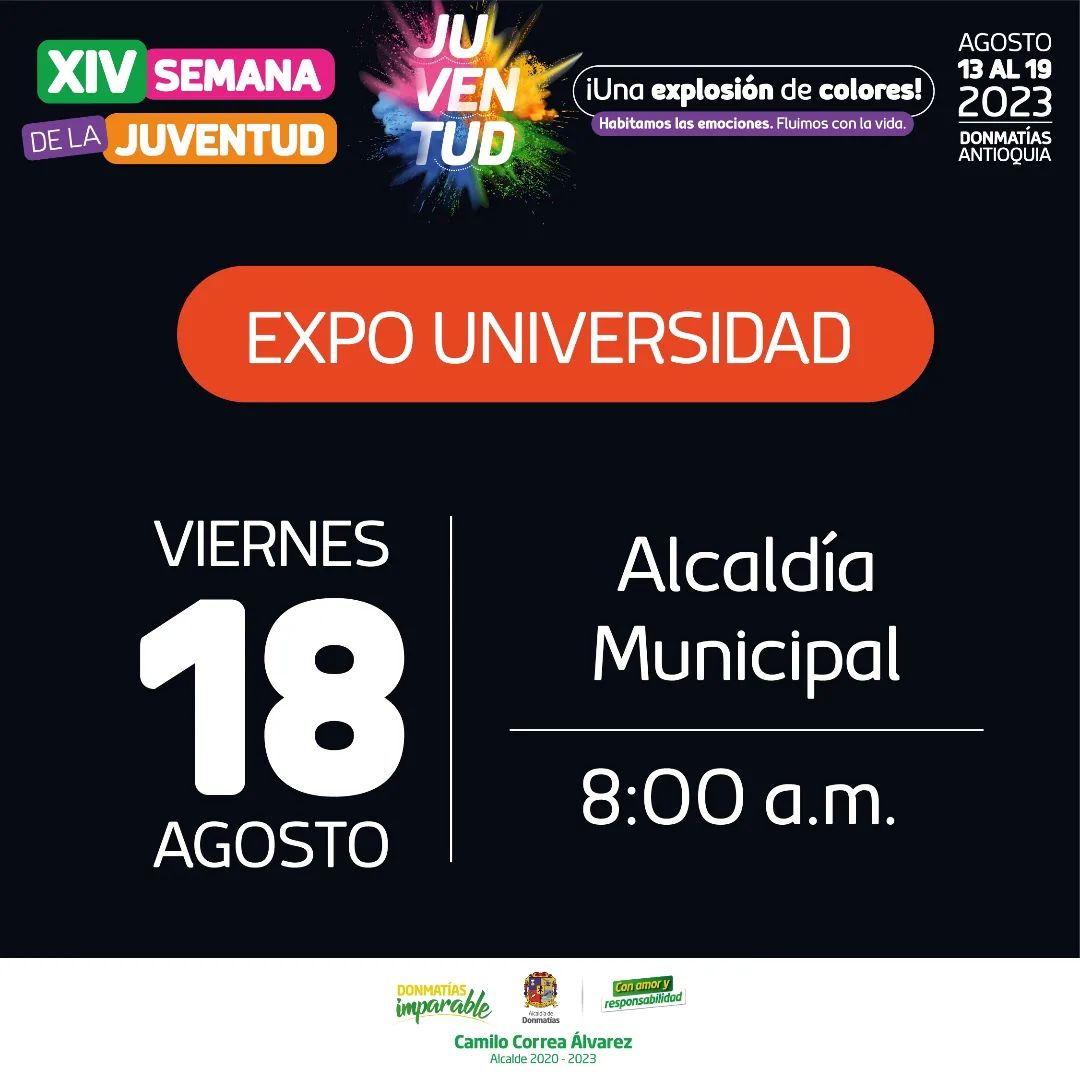 Programación XIV Semana de la Juventud Donmatías