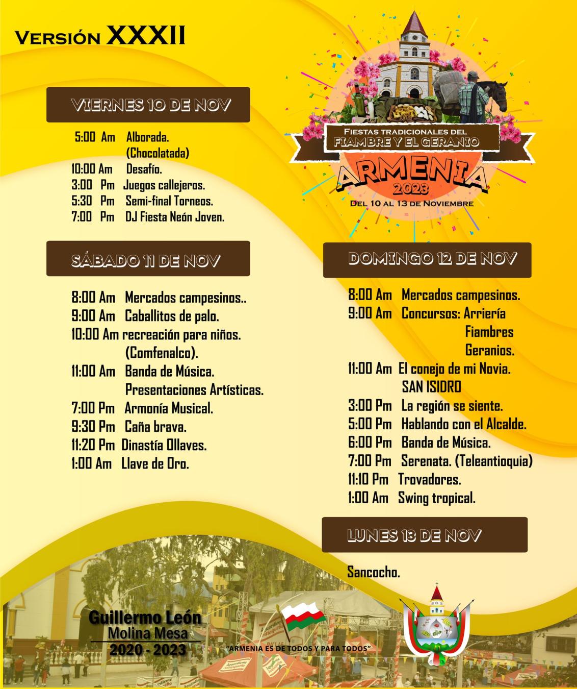 Programación Fiestas Tradicionales y Culturales del Fiambre y el Geranio 2023