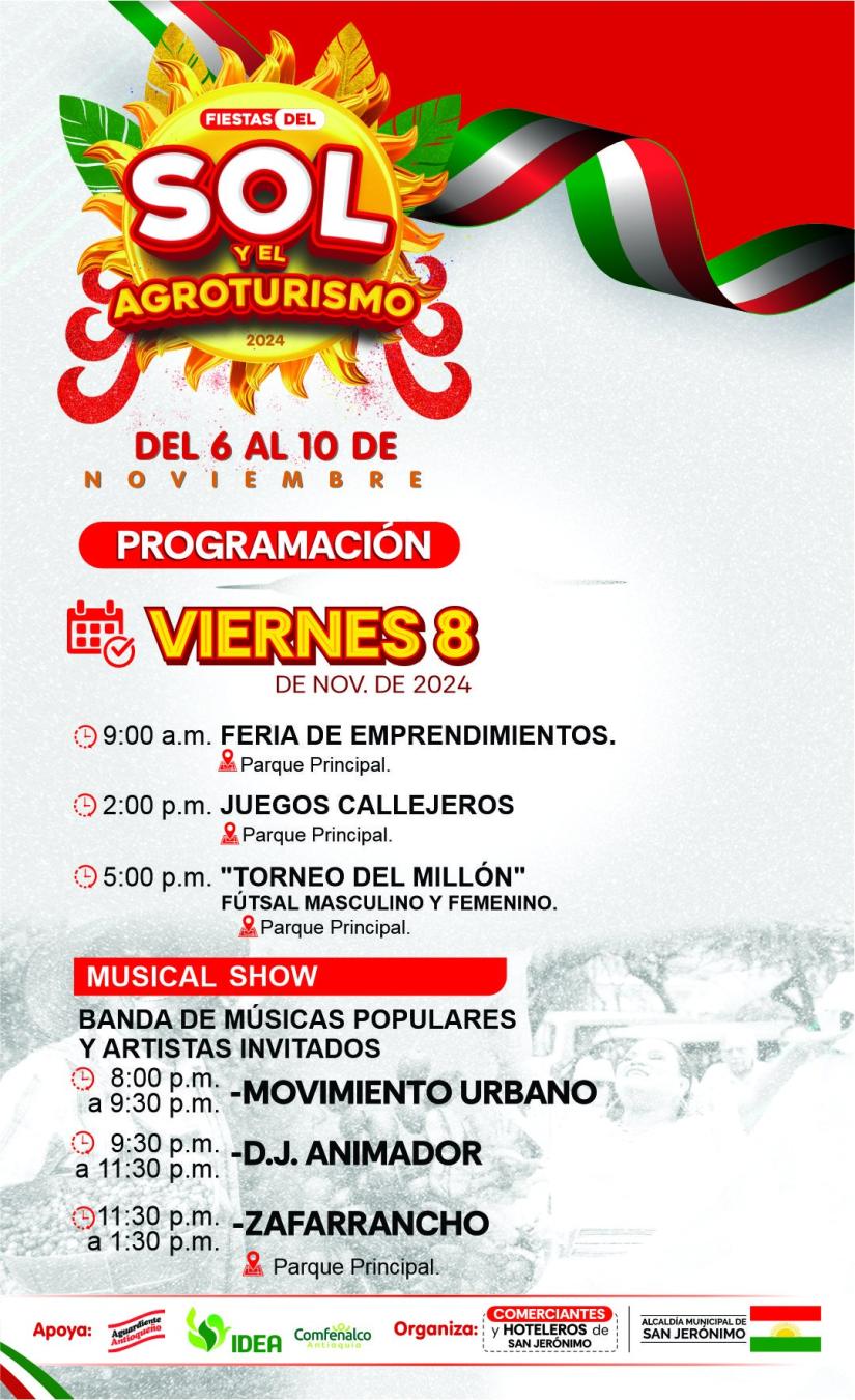 Programación Fiestas del Sol y el Agroturismo 2023