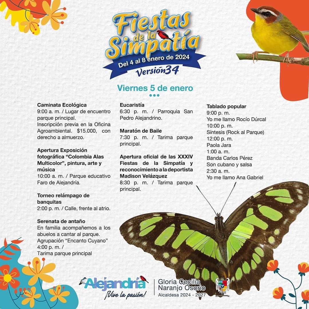 Programación 34º Fiesta de la Simpatía Alejandría 2024