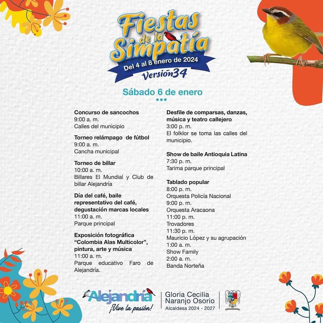 Programación 34º Fiesta de la Simpatía Alejandría 2024