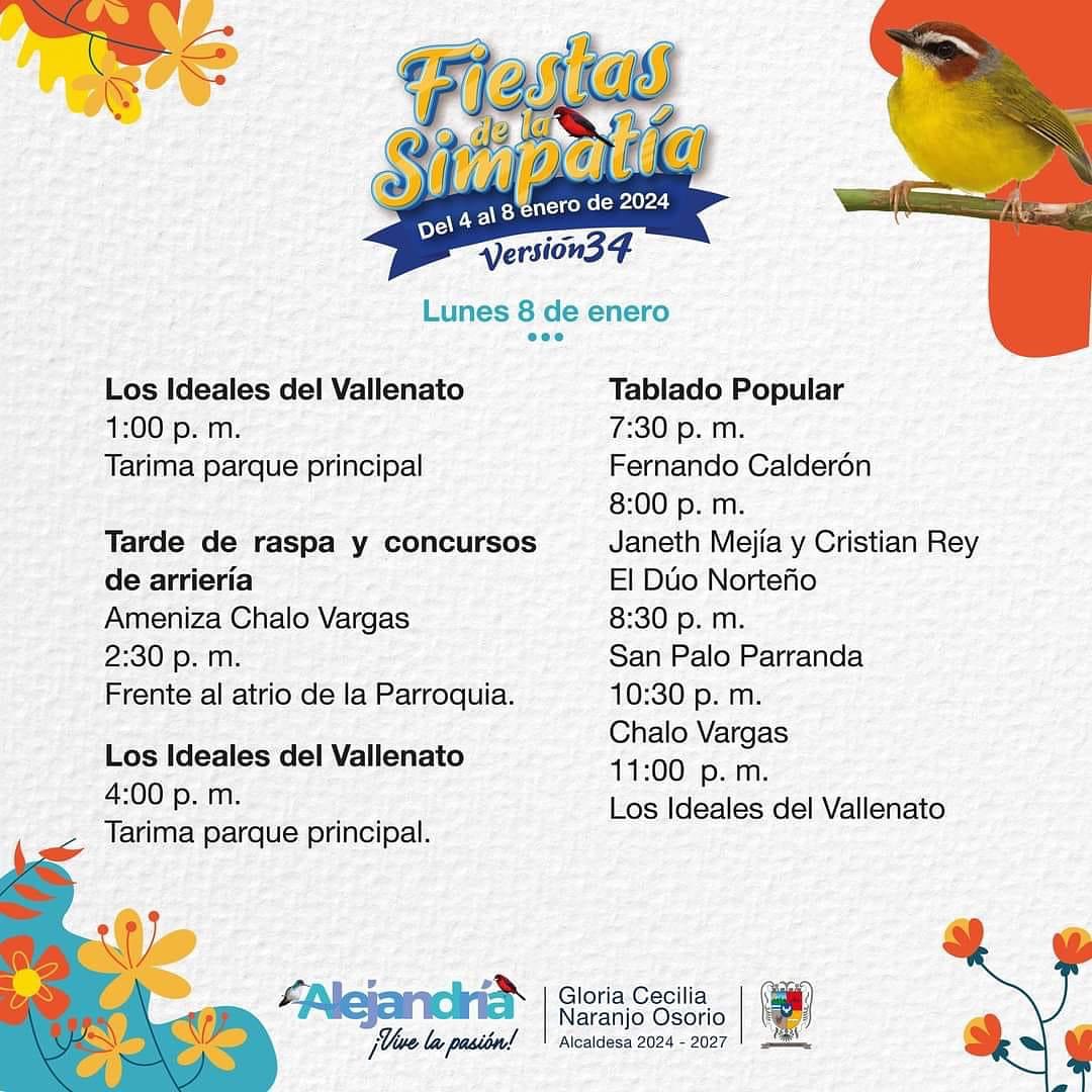 Programación 34º Fiesta de la Simpatía Alejandría 2024