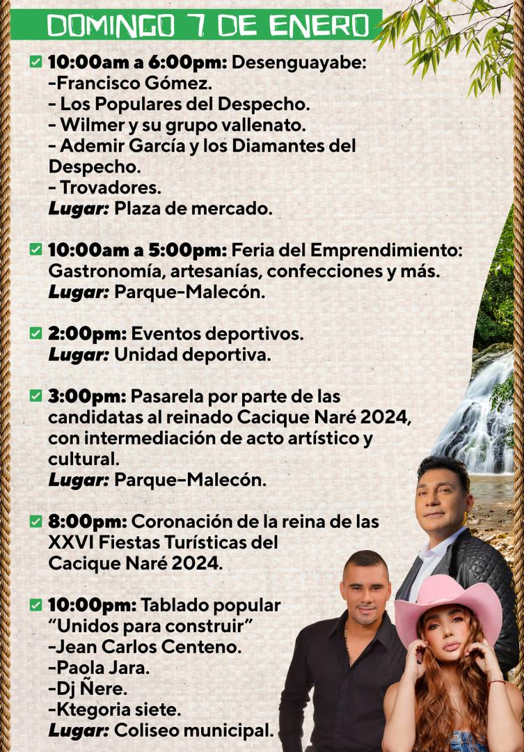 Programación XXVI Fiestas Turísticas del Cacique Naré 2024
