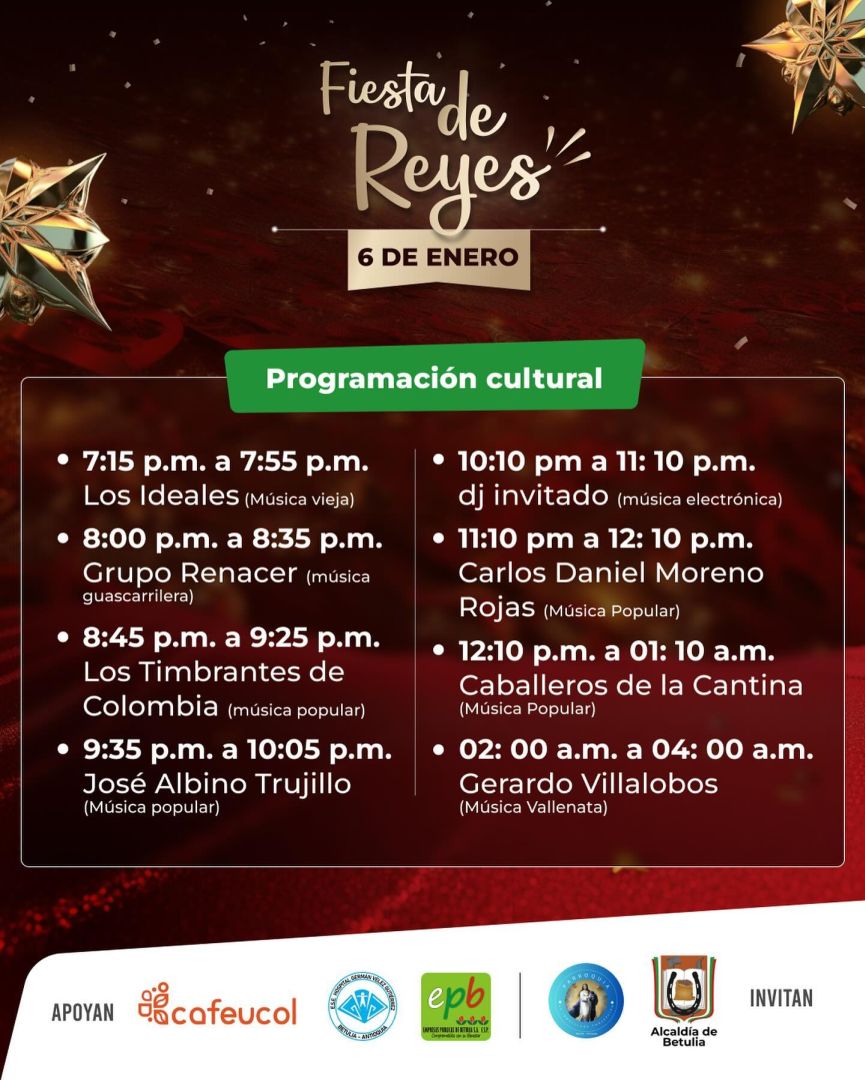 Programación Fiestas de Reyes en Betulia 2024