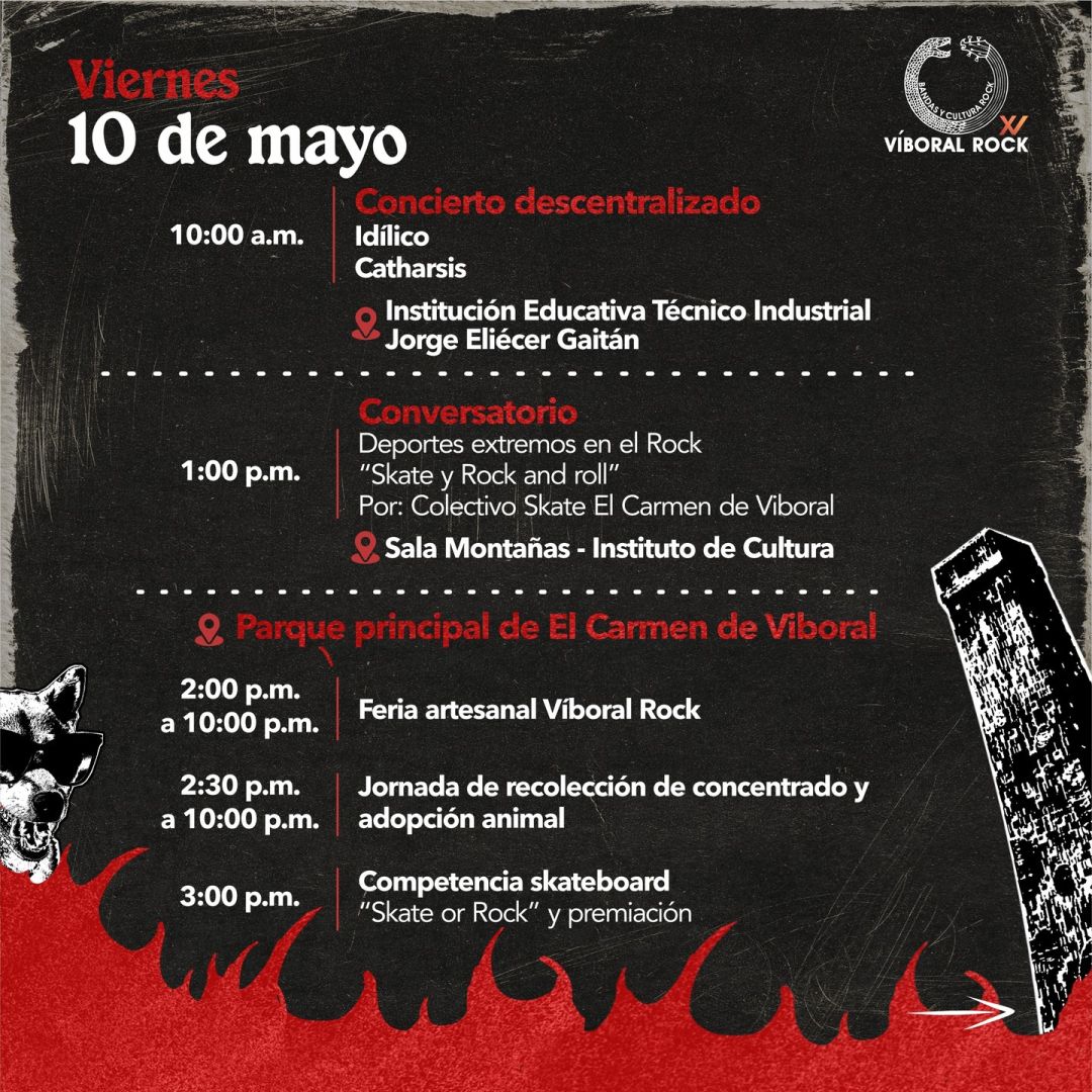 Programación XV Víboral Rock – Bandas y Cultura Rock 2024