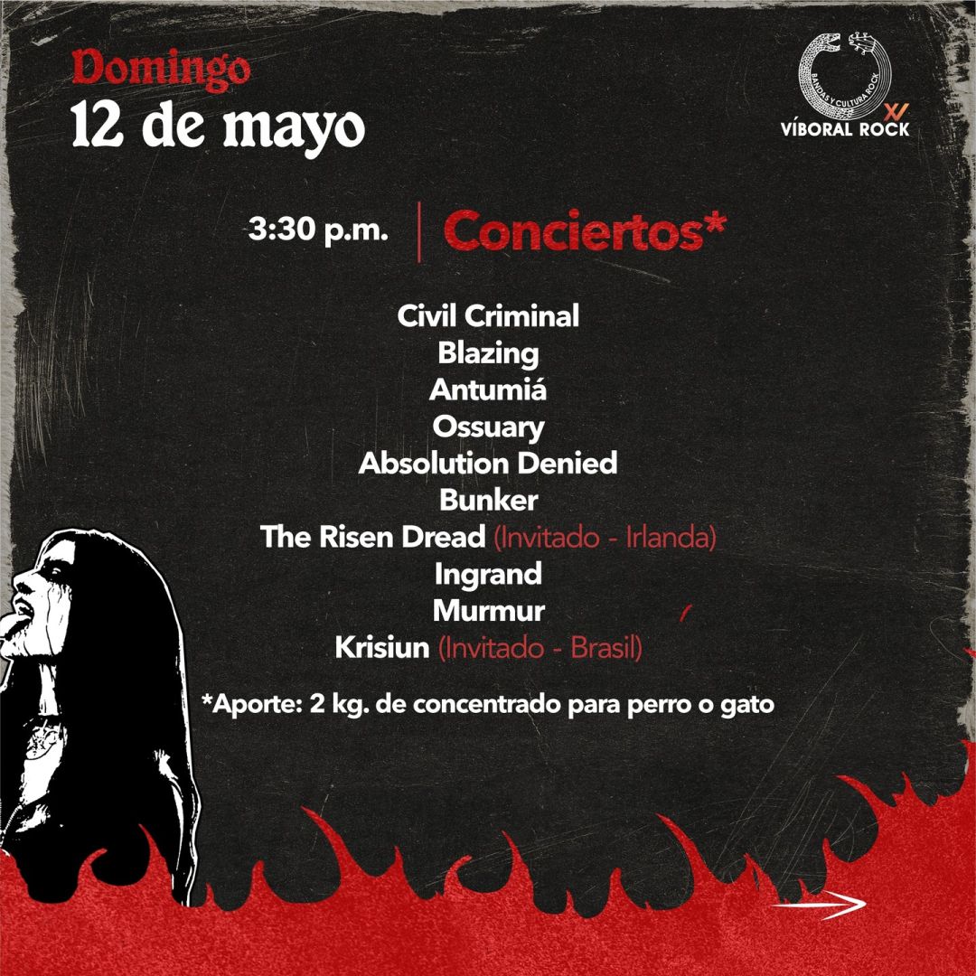 Programación XV Víboral Rock – Bandas y Cultura Rock 2024