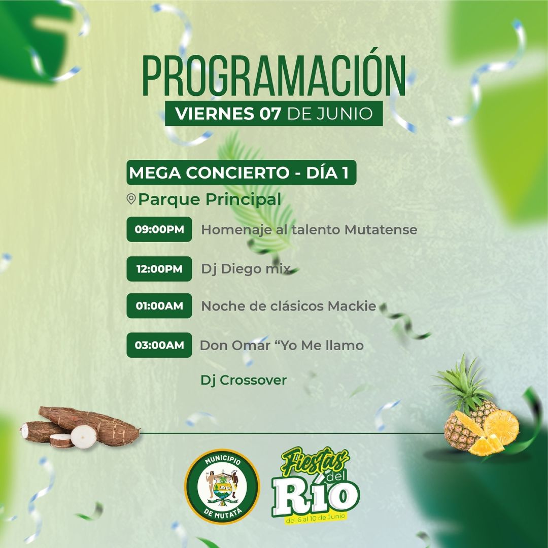 Programación Fiestas del Río Mutatá 2024