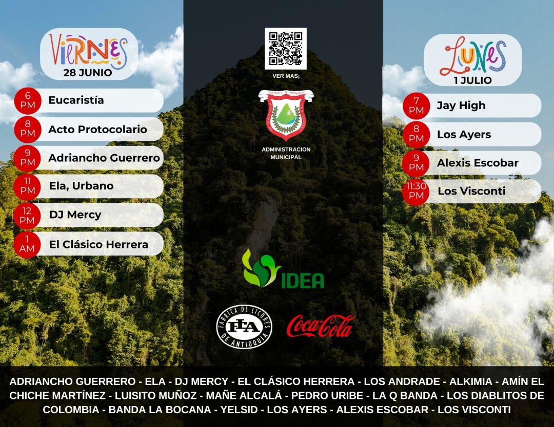 Programación Fiestas Tradicionales del Cerro Tusa 2024