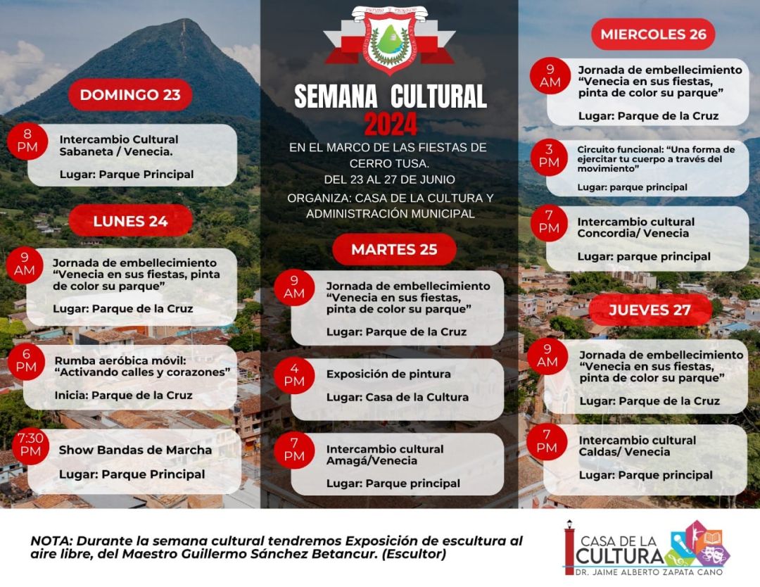 Programación Fiestas Tradicionales del Cerro Tusa 2024