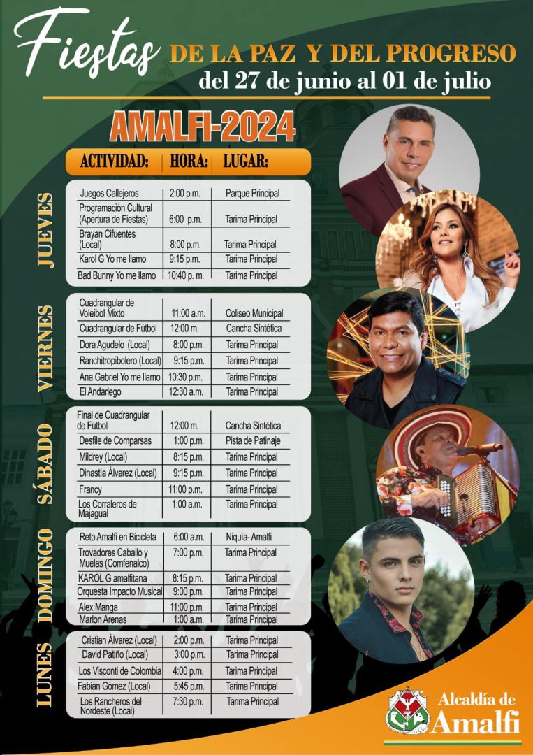 Programación Fiestas de La Paz y El Progreso 2024