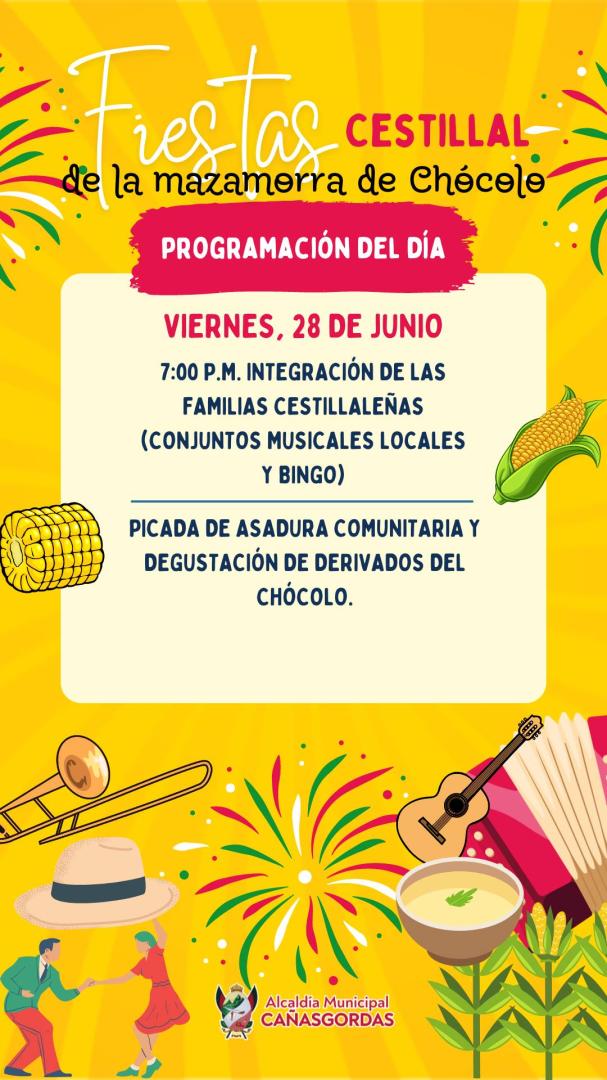 Programación Fiestas de la Mazamorra de Chócolo Cestillal 2024