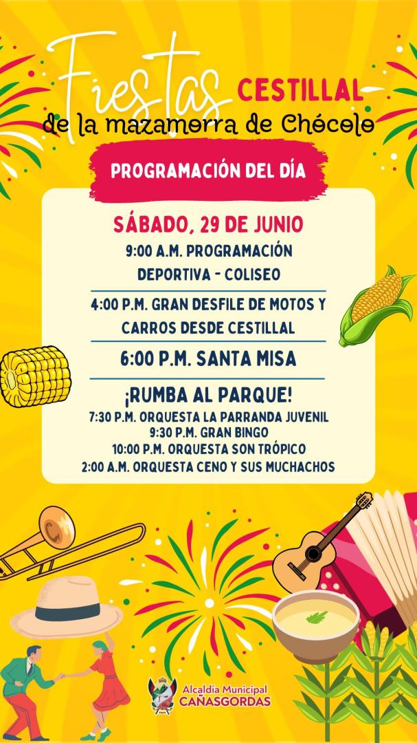 Programación Fiestas de la Mazamorra de Chócolo Cestillal 2024