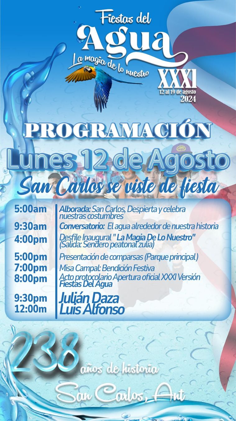 Programación XXXI Fiestas del Agua 2024