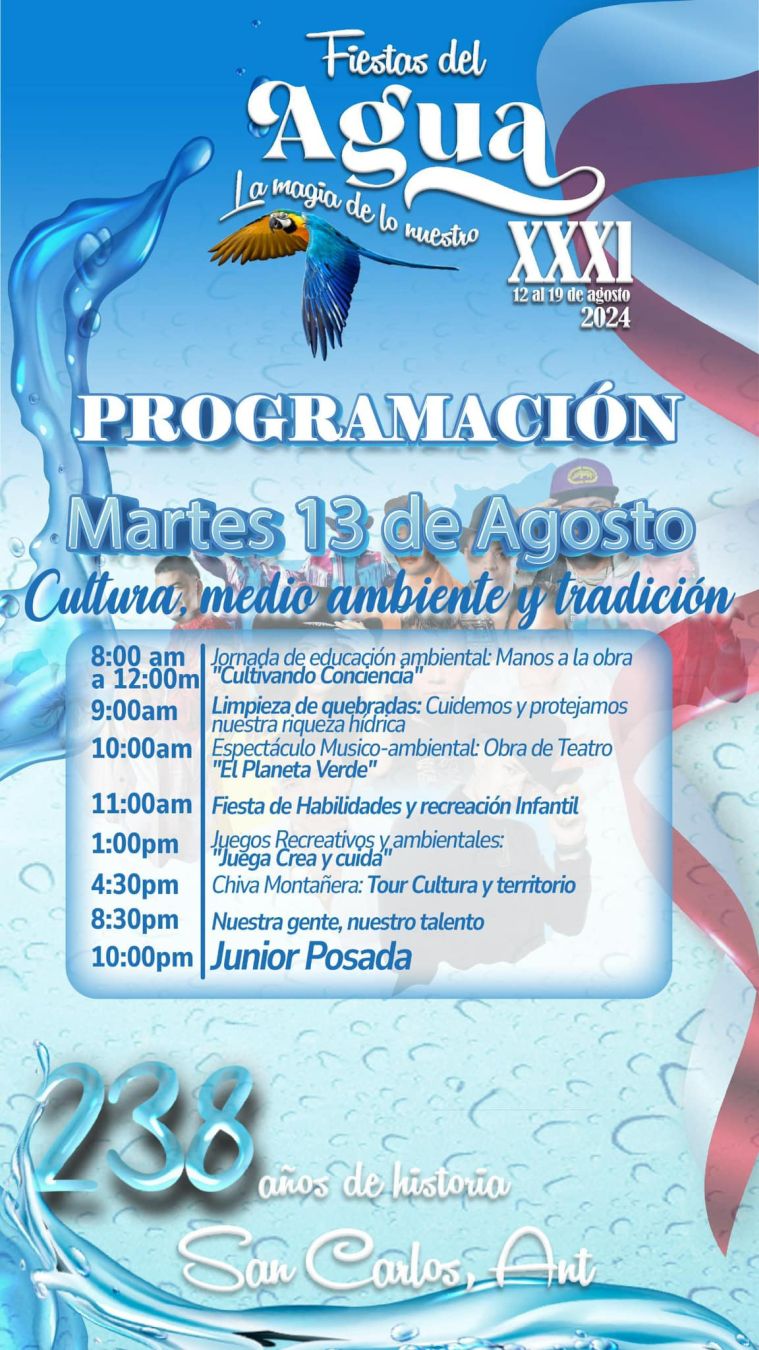 Programación XXXI Fiestas del Agua 2024