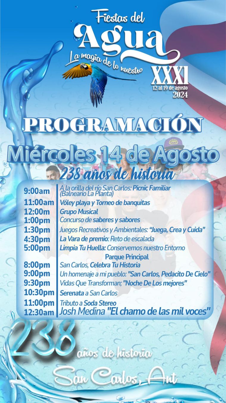 Programación XXXI Fiestas del Agua 2024