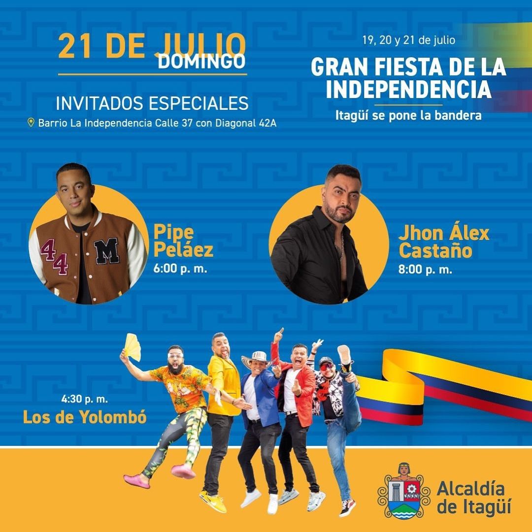 Programación Gran fiesta de la Independencia Itagüí 2024
