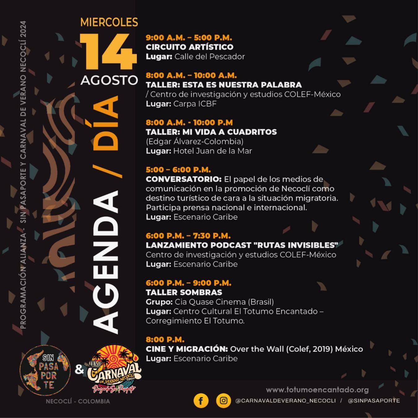 Programación Carnaval de Verano Necoclí 2024