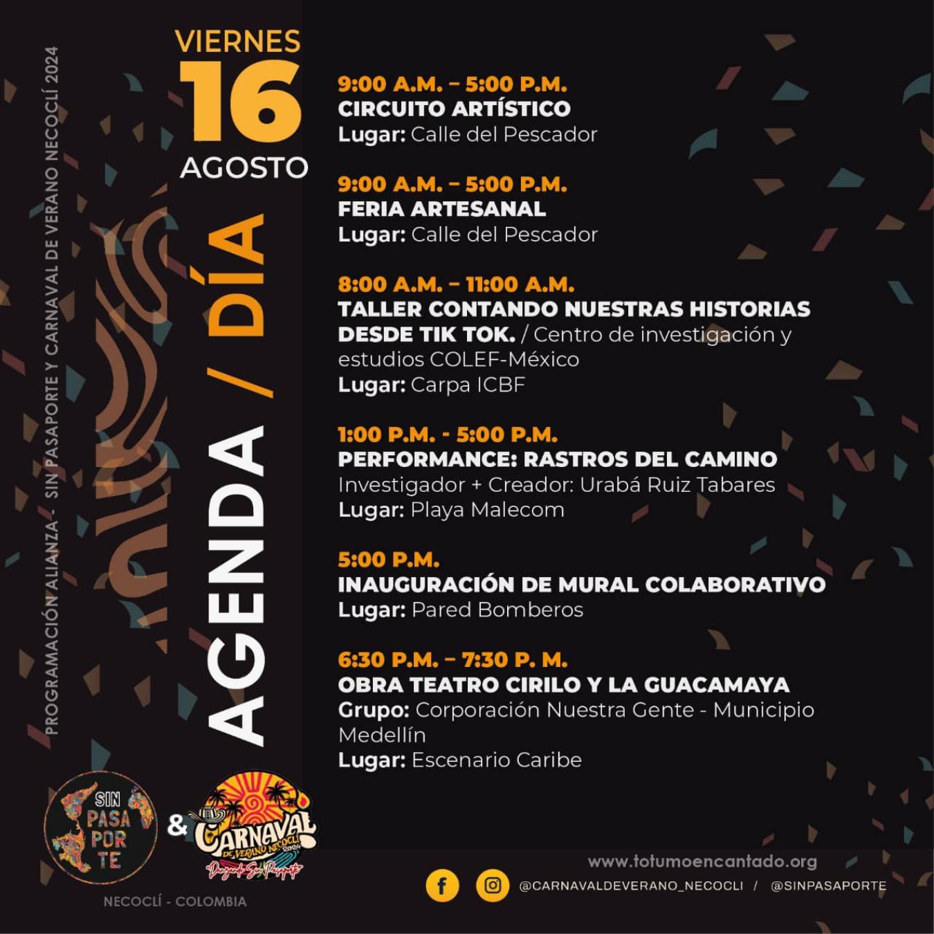 Programación Carnaval de Verano Necoclí 2024