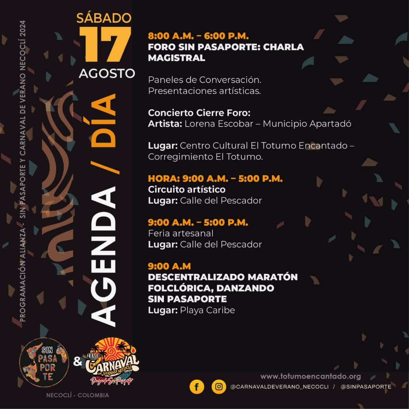 Programación Carnaval de Verano Necoclí 2024