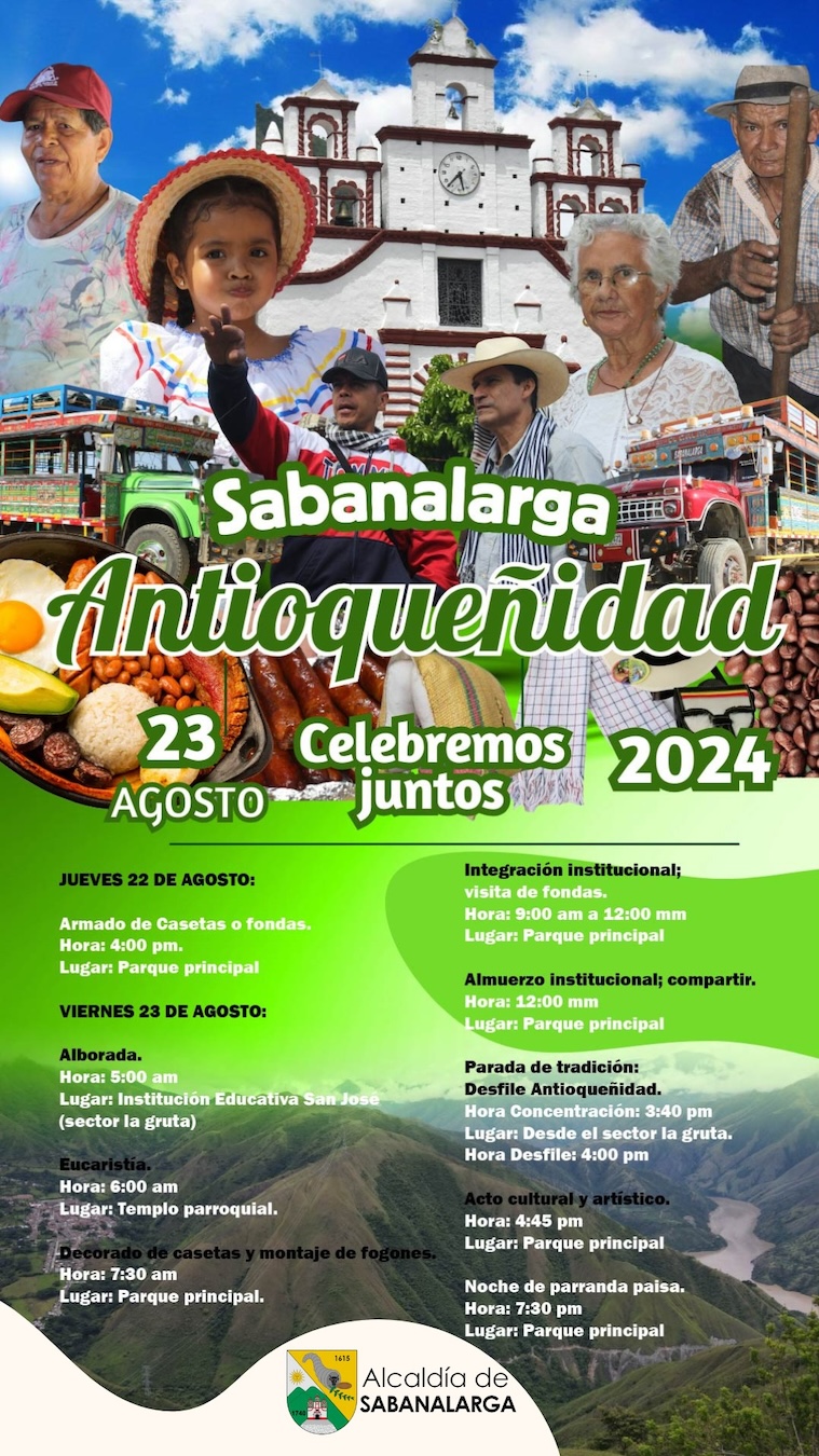 Programación Fiestas de la Antioqueñidad Sabanalarga 2024