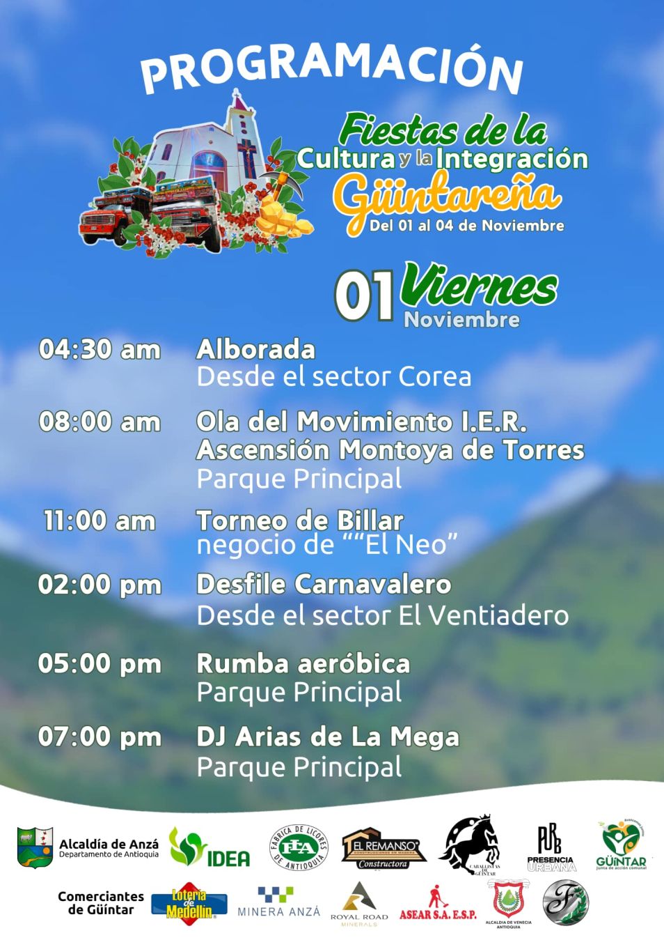 Programación Fiestas de la Cultura y la Integración Güíntareña 2024