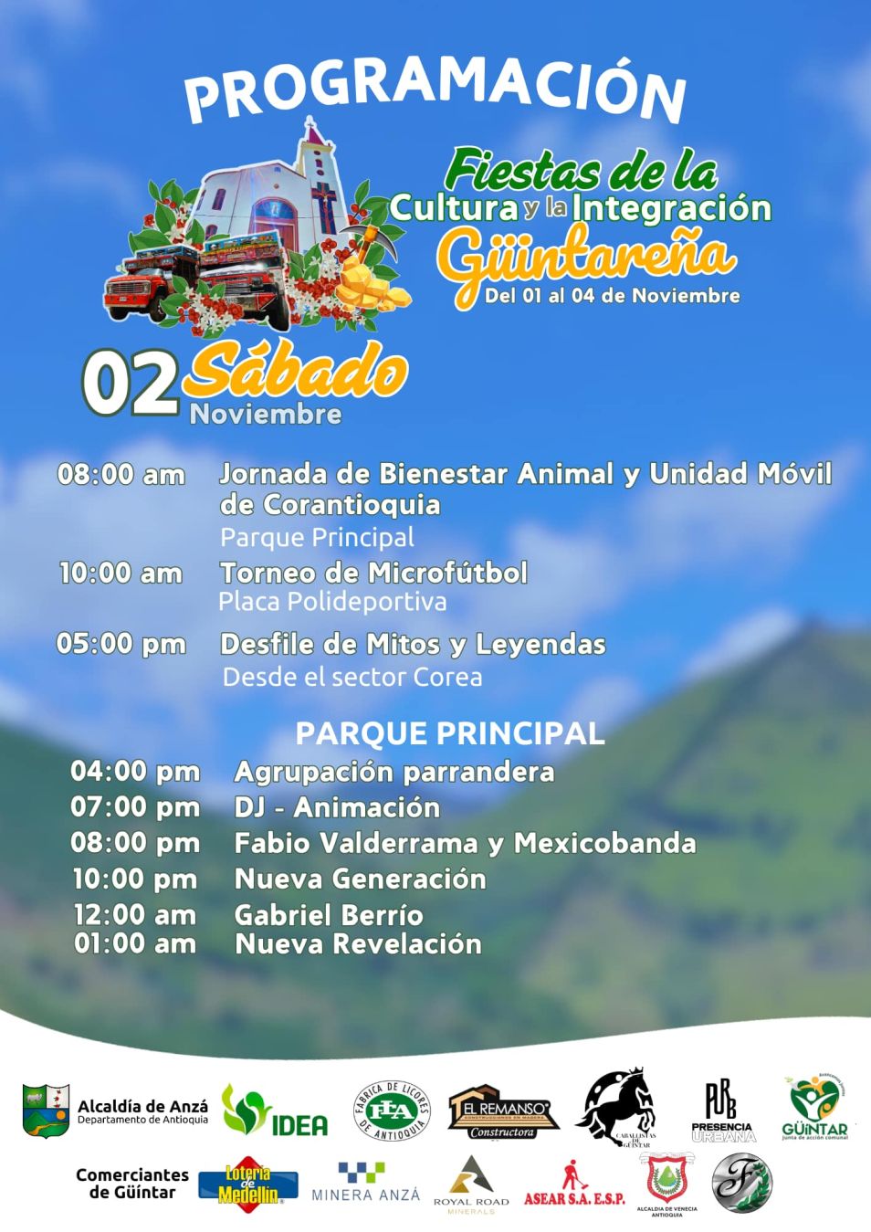 Programación Fiestas de la Cultura y la Integración Güíntareña 2024