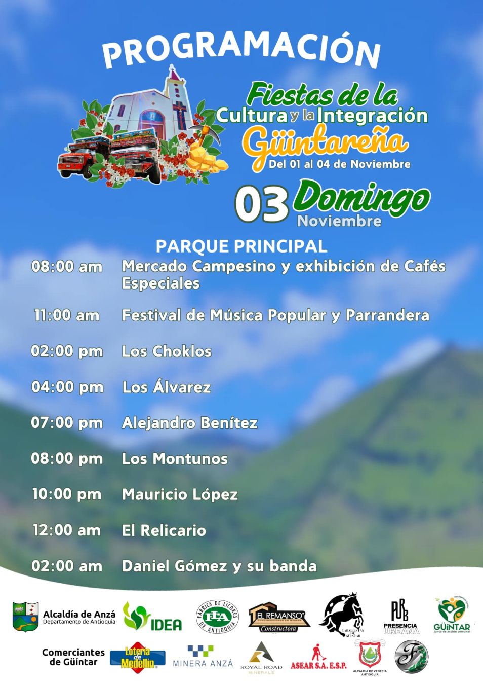 Programación Fiestas de la Cultura y la Integración Güíntareña 2024