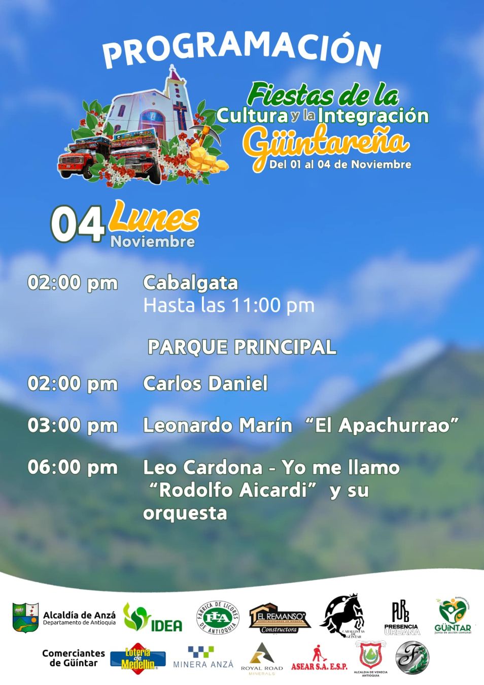 Programación Fiestas de la Cultura y la Integración Güíntareña 2024