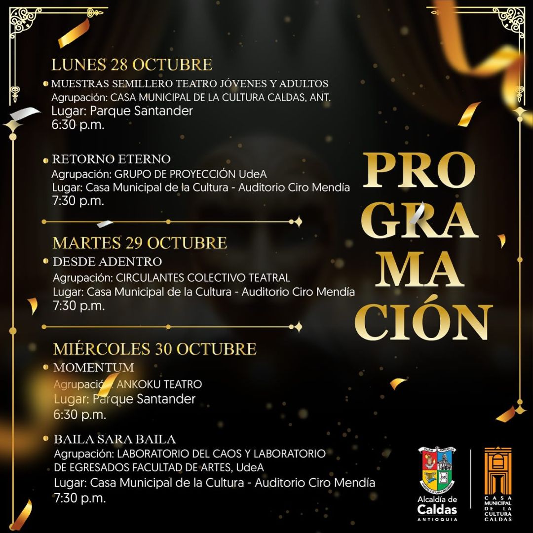 Programación XXVII Festival Metropolitano de Teatro Caldas 2024