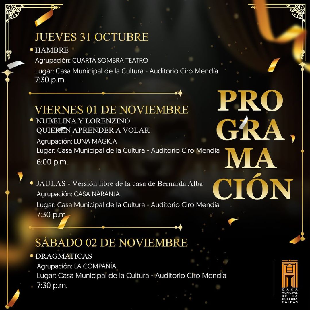 Programación XXVII Festival Metropolitano de Teatro Caldas 2024