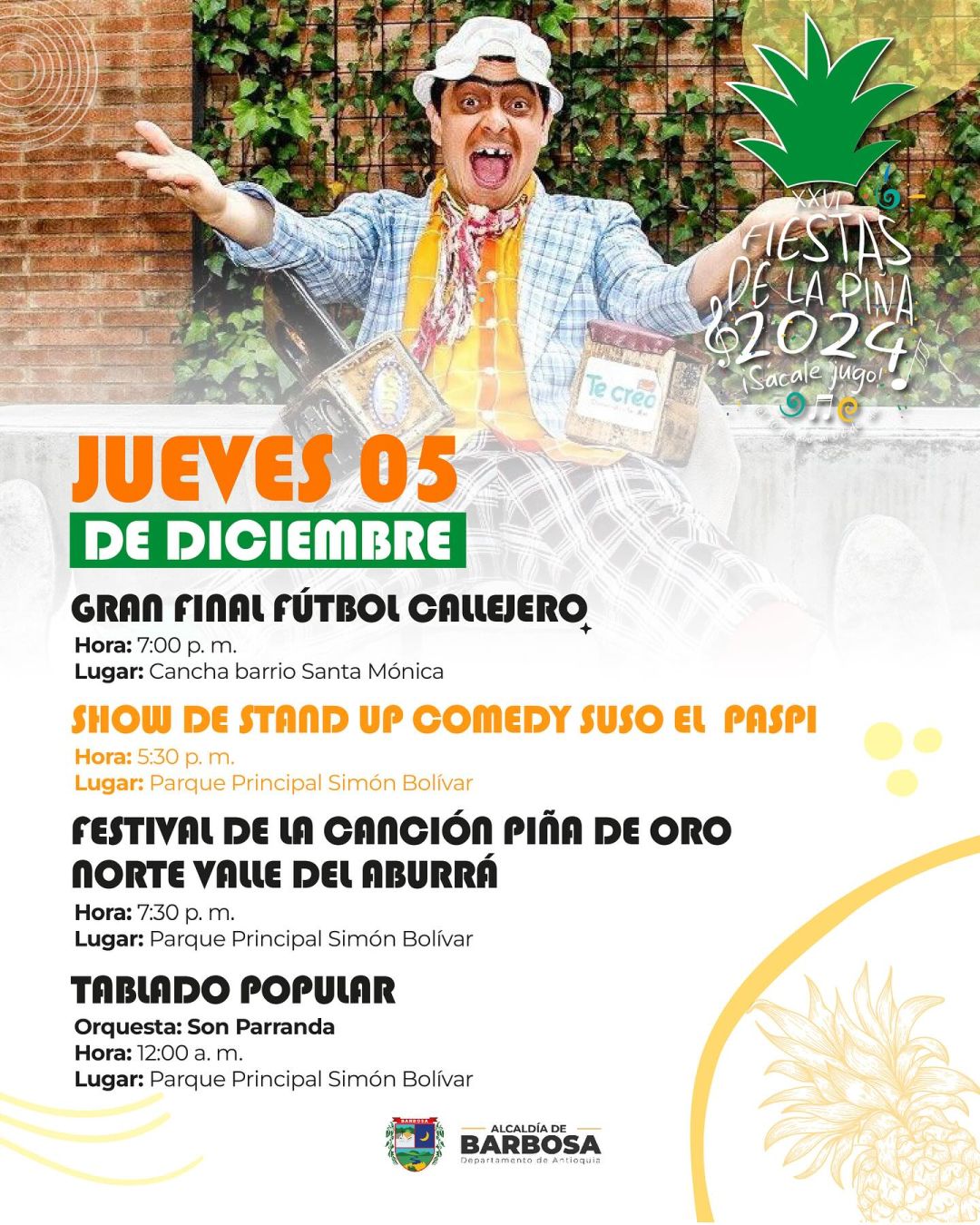 Programación XXVI Fiestas de la Piña 2024