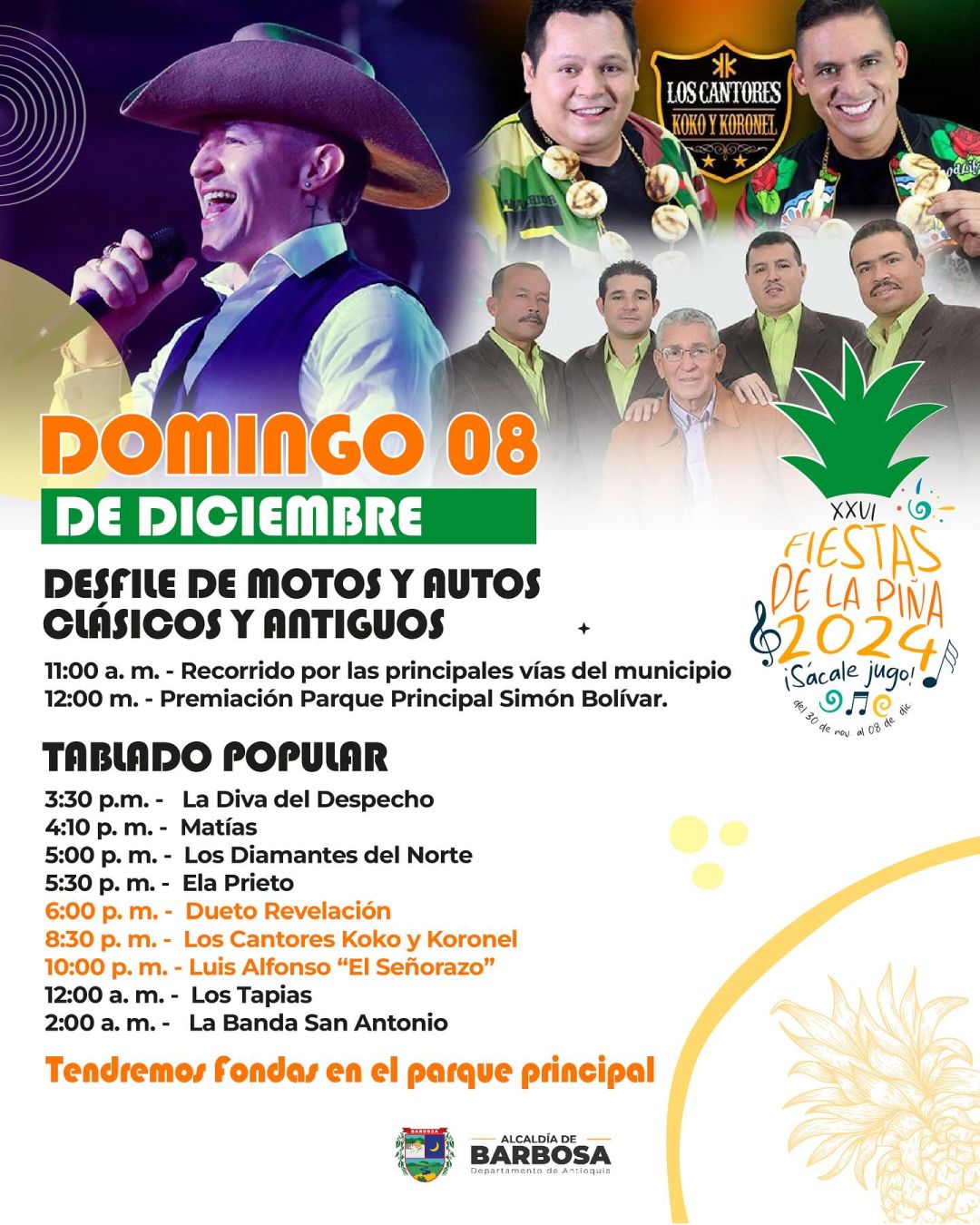 Programación XXVI Fiestas de la Piña 2024