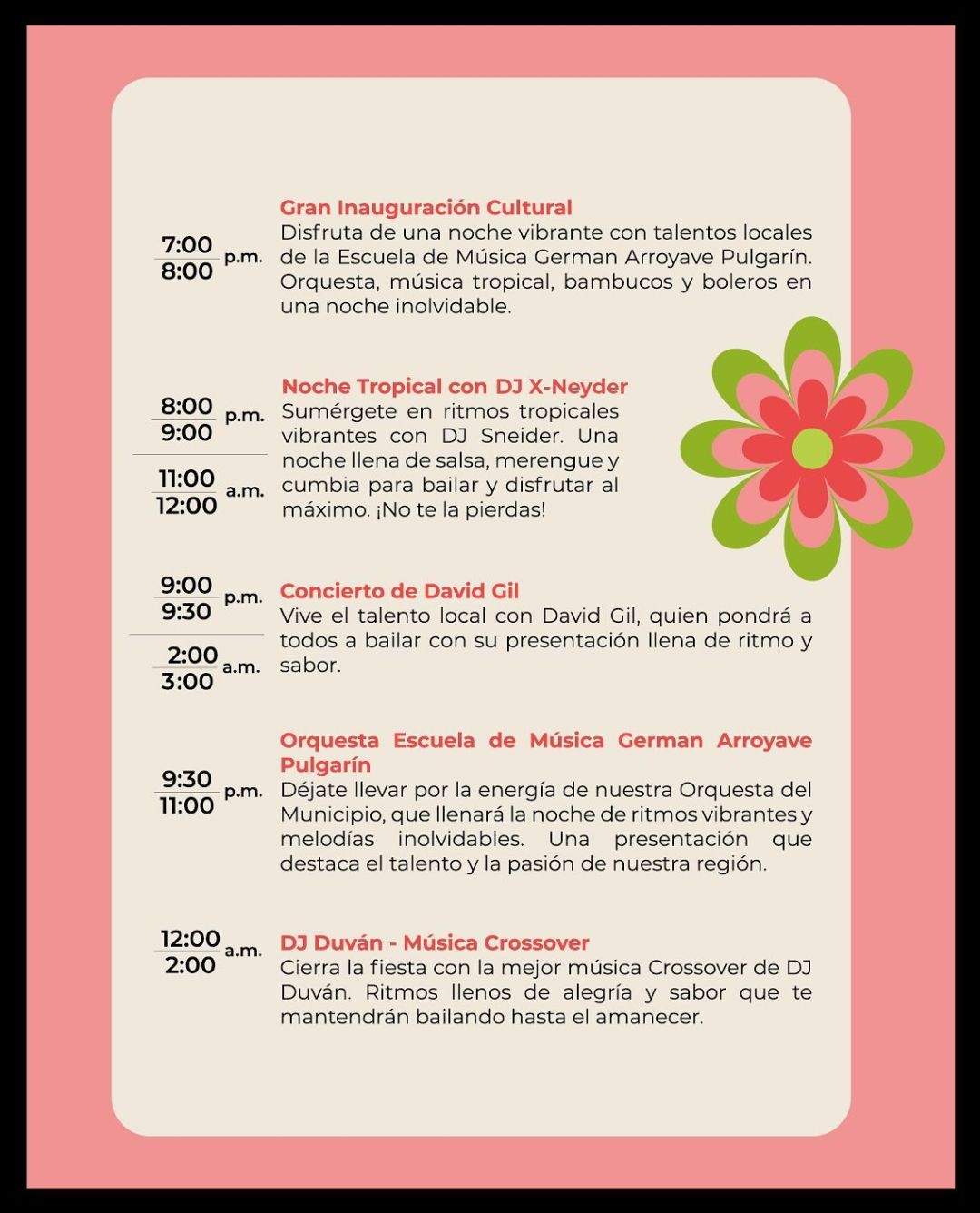 Programación Festival de la Guayaba 2024