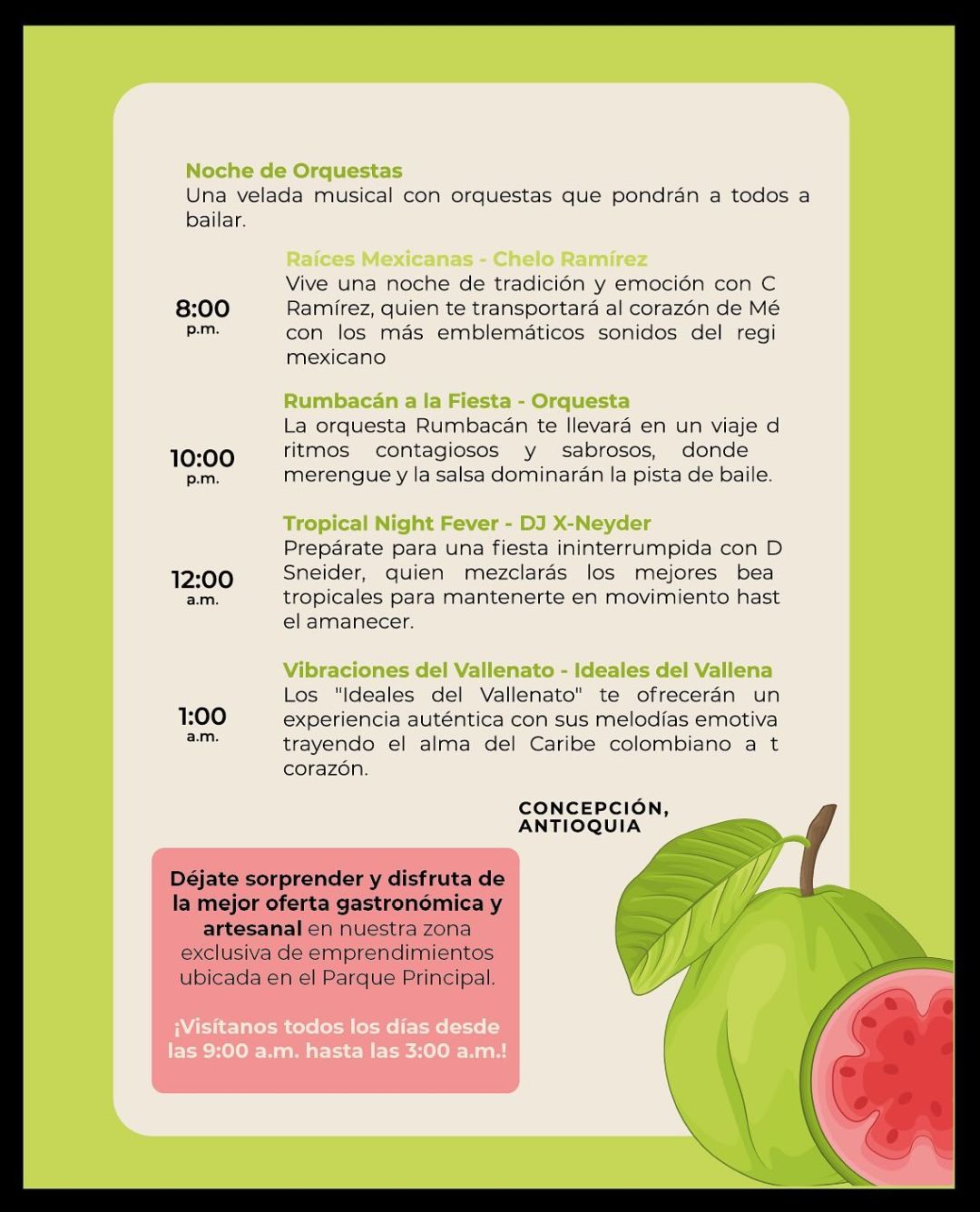 Programación Festival de la Guayaba 2024