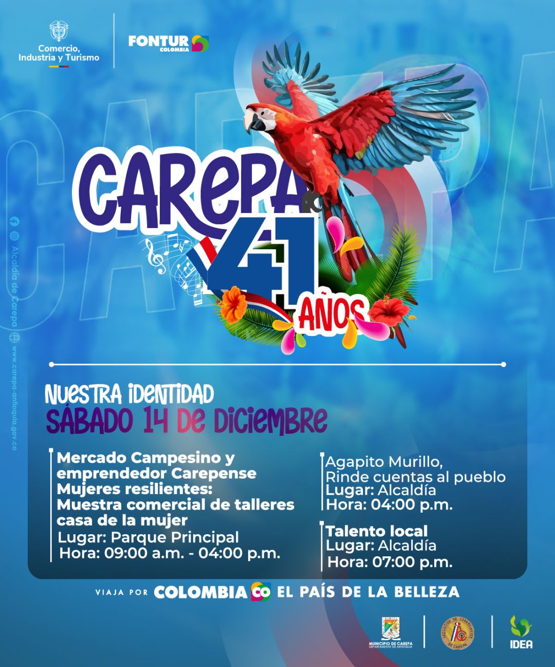 Programación Aniversario Carepa 41 años
