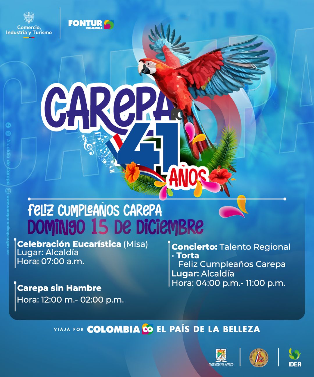 Programación Aniversario Carepa 41 años