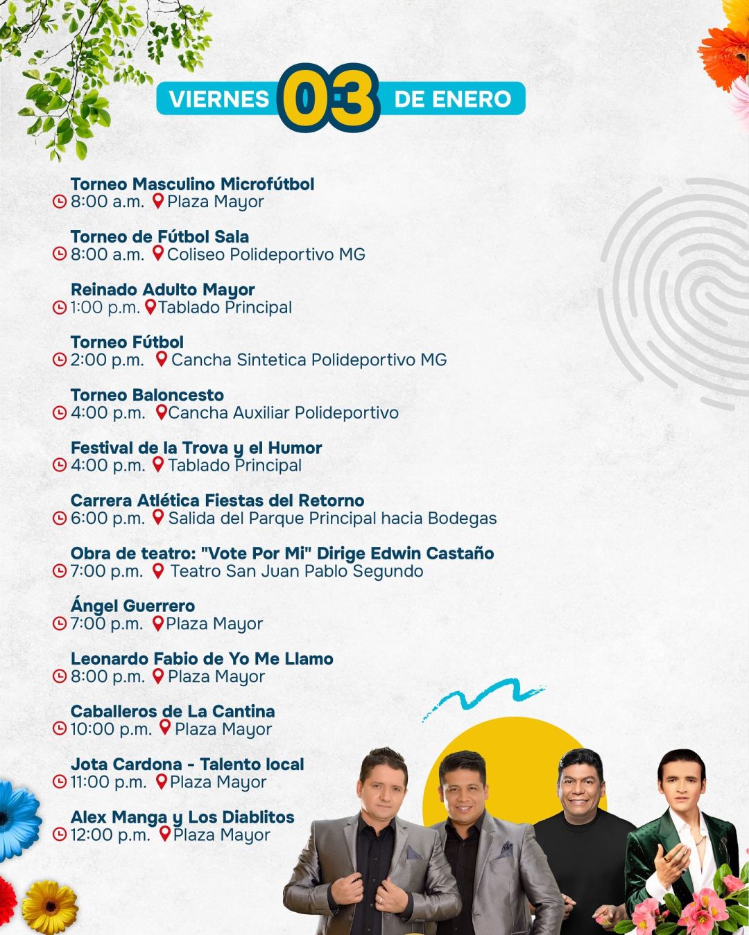 Programación Fiestas del Retorno El Santuario 2025